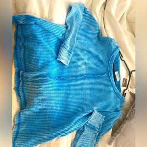 Long sleeve waffle shirt